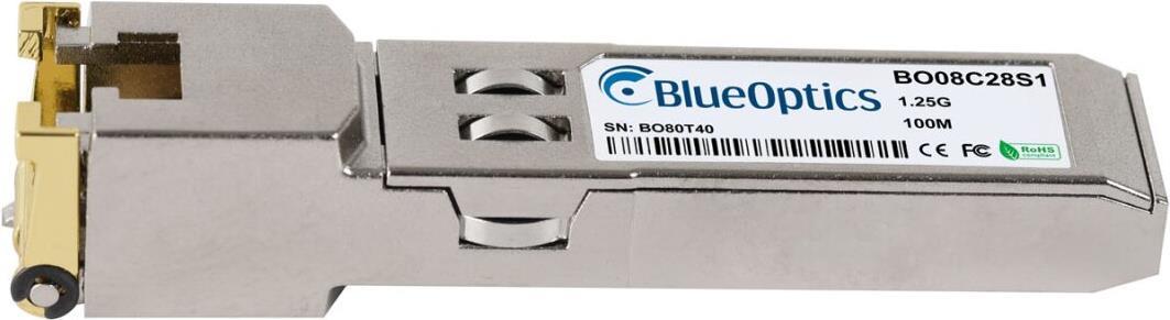 Kompatibler Fortinet FS-TRAN-GC BlueOptics BO08C28S1 SFP Transceiver, Kupfer RJ45, 1000BASE-T, 100M, 0°C/+70°C (FS-TRAN-GC-BO)