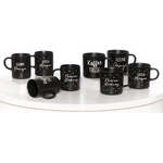 Ritzenhoff & Breker Kaffeebecher "SVART", 390 ml aus Porzellan, spülmaschinengeeignet, Farbe: schwarz, - 4 Stück (420852)