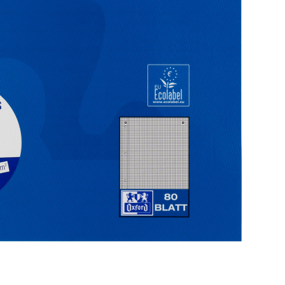 Oxford Collegeblock A4 kariert 80 Blatt 90 g/m² Optik Paper 4-fach Lochung Blau