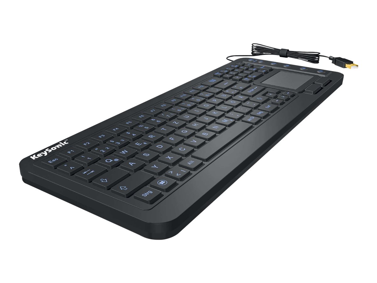 KeySonic KSK-6231 Inel Tastatur USB QWERTZ US International Schwarz