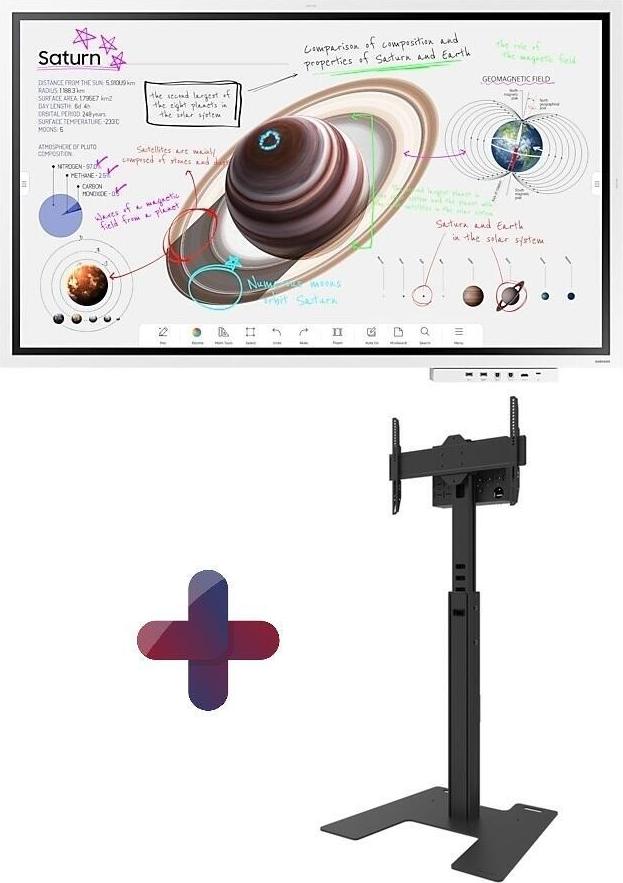 Samsung Flip Pro WM55B Flipchart 138,7 cm 55 Zoll inkl. Neomounts FL45S-825BL1 MOVE Up Standfüße & Tray CY-TF65BBC (LH55WMBWBGCXEN+FL45S-825BL1)