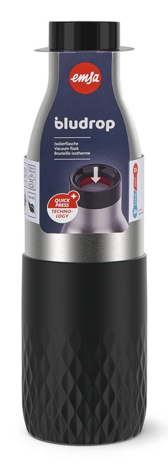 EMSA BLUDROP SLEEVE Trinkflasche 0,5 Liter Schwarz