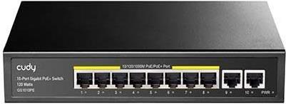 Cudy GS1010PE Netzwerk-Switch Gigabit Ethernet (10/100/1000) Power over Ethernet (PoE) Schwarz (GS1010PE)