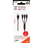 2GO 797156 USB Kabel 1,5 m USB B 3x USB C Schwarz (797156)