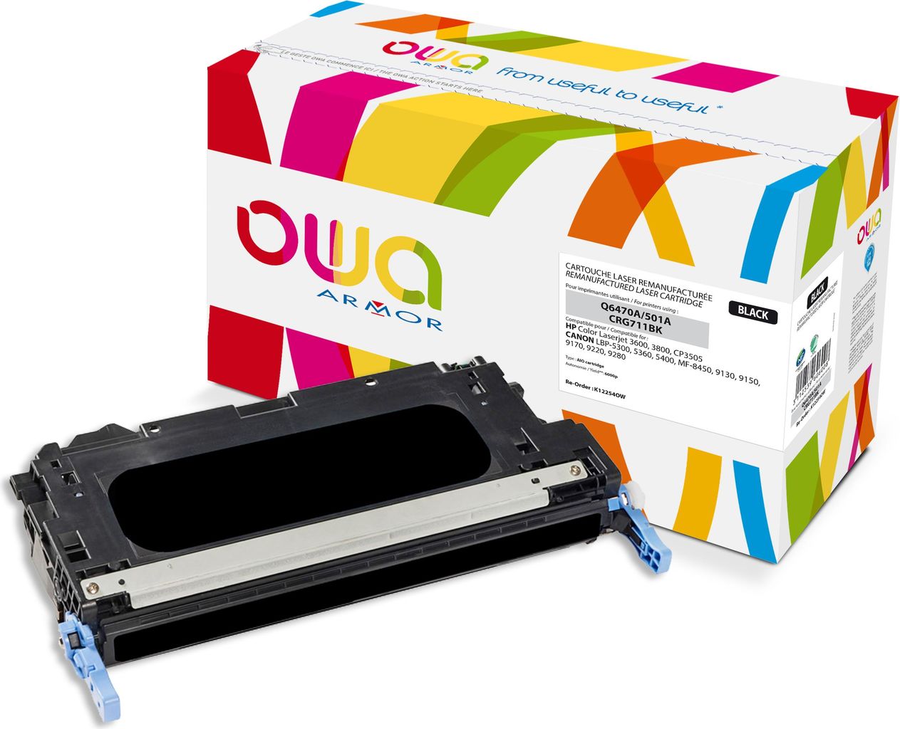 Armor K12254OW - Schwarz - HP - HP Color Laserjet 3600 - 3800 - CP3505 - CANON LBP 5300 - 5360 - 5400 - MF 8450 - 9130 - 9150 - 9170 - 9220 - 9 - Q6470A - CRG711BK - 1 Stück(e) - Laser cartridge (K12254OW)