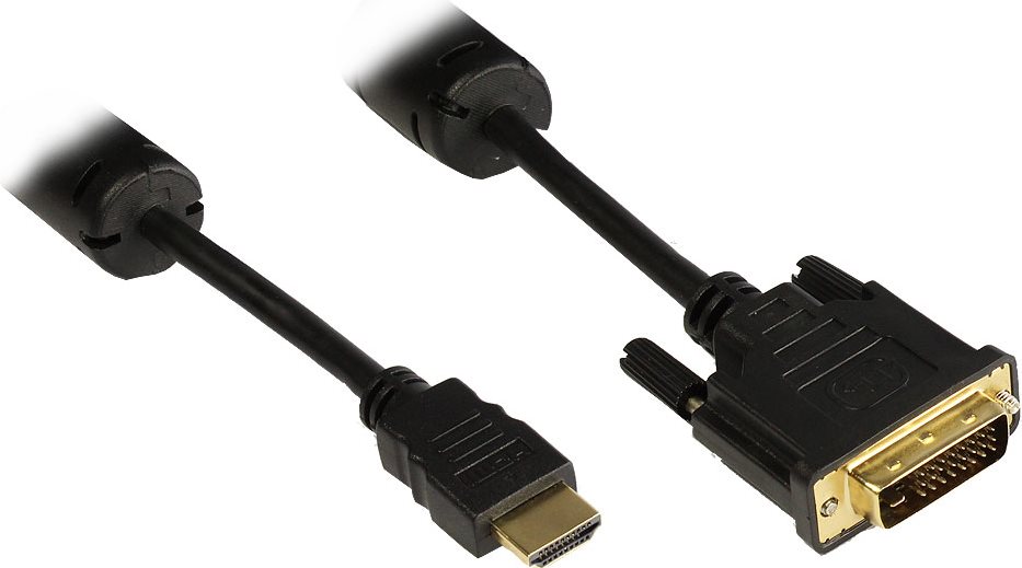 HDMI 19pol Stecker auf DVI-D 18+1 Stecker Anschlusskabel 1m, Good Connections® (4510-DD1)