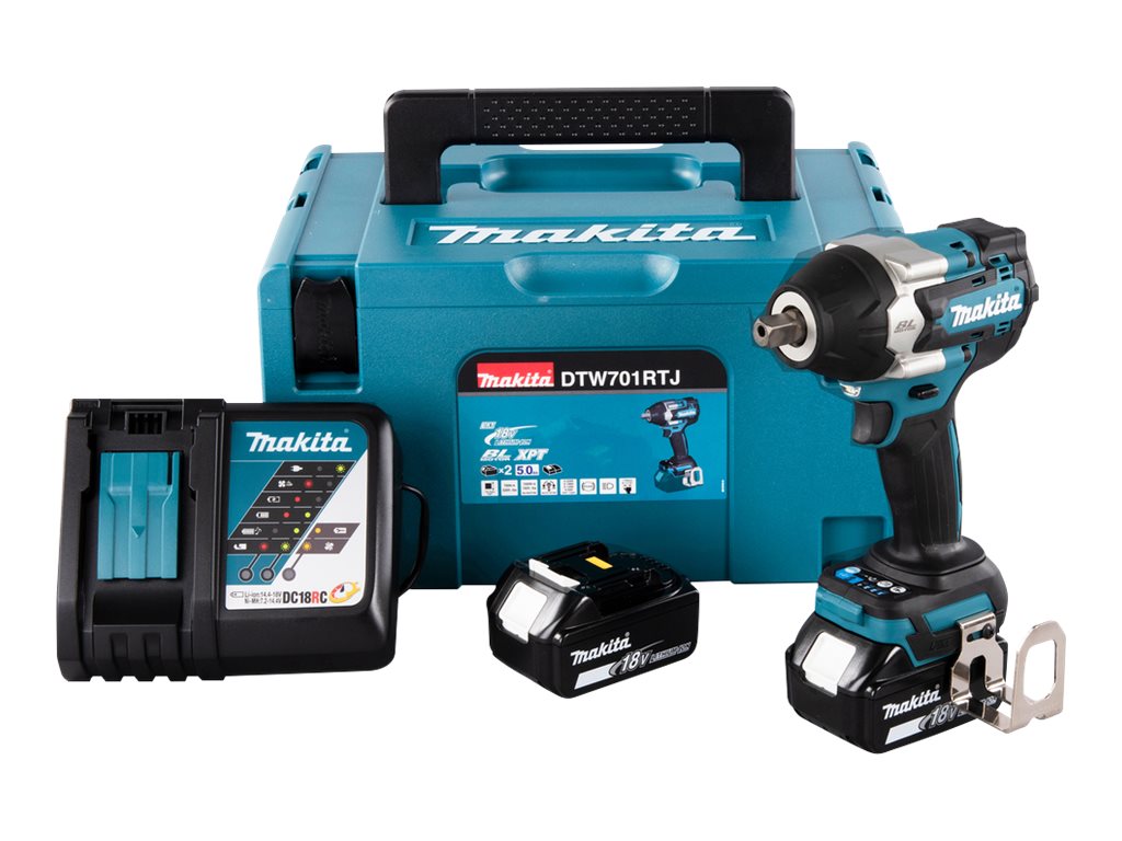 Makita DTW701 Akku-Schlagschrauber 700 N·m 5 Ah 1/2" Schwarz, Blau