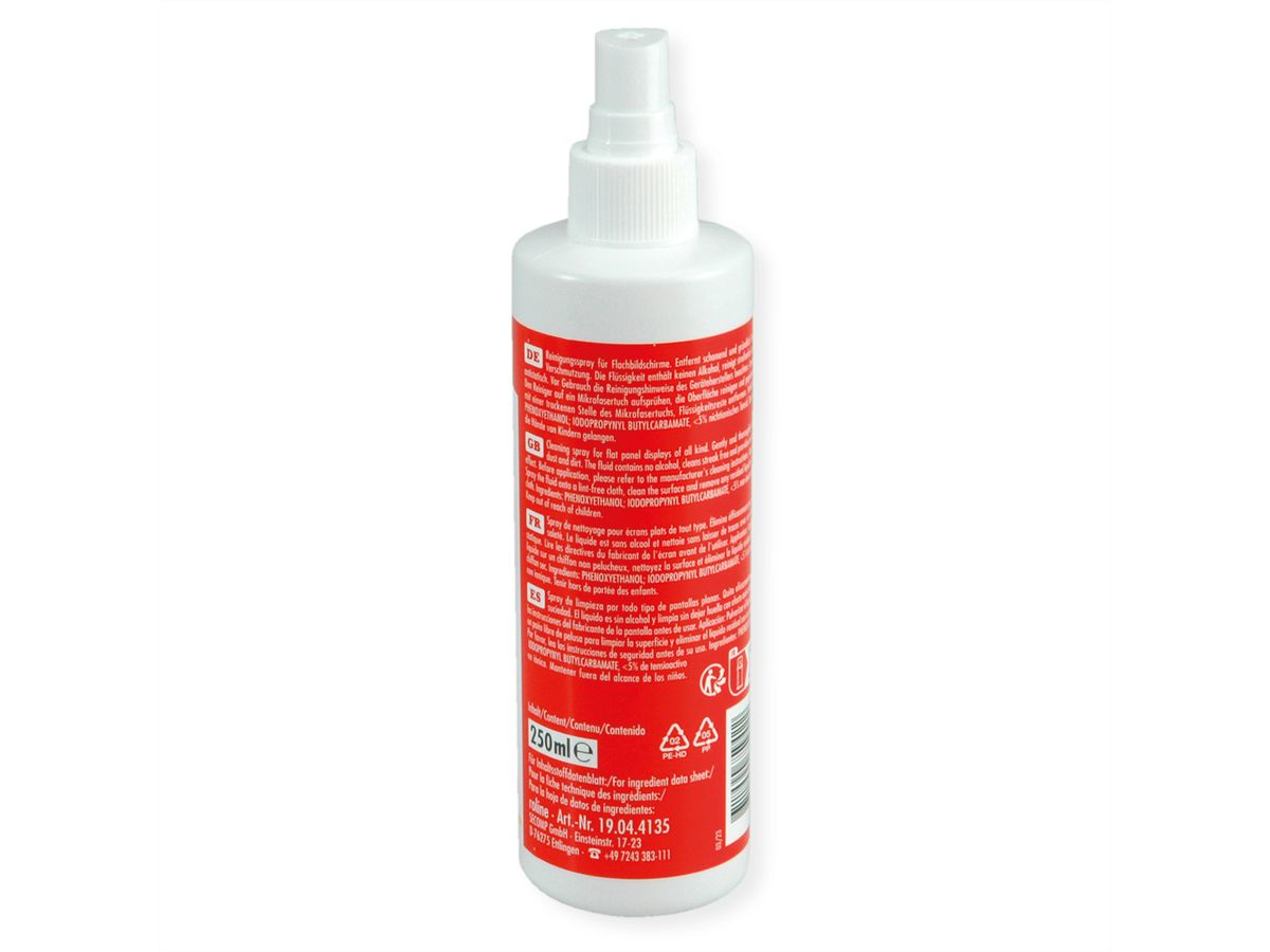 ROLINE Roline 19.04.4160 Bildschirm-Reinigungsspray 250 ml Multicolor