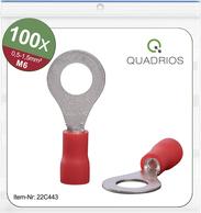 Quadrios 22C443 Ringkabelschuh Querschnitt (max.)=1.5 mm² Loch-Ø=6.5 mm Teilisoliert Rot 1 Set (22C443)