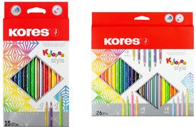 Kores Dreikant-Buntstifte "Kolores Style", 15er Kartonetui Minenstärke: 3 mm, sortiert in 12 Standardfarben, 2 - 1 Stück (BB93310)