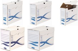Fellowes BANKERS BOX Basic Archiv-Schachtel, blau (B)150 mm aus 100% recyceltem Karton, FSC-zertifiziert, - 25 Stück (4460301)