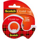 3M Scotch Klebefilm Crystal Clear 600 inkl. Handabroller 19 mm x 7,5 m, hochtransparent, leichtes und geräuschloses (6-1975D)