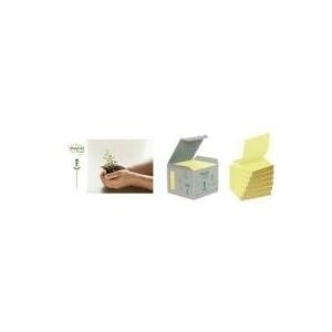 3M Post-it Recycling Notes Haftnotizen, gelb 76 x 76 mm, 1 Block-100 Blatt - 6 Stück (R3301B)