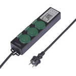 Sygonix SY-6786454 Gartensteckdose mit Zeitschaltuhr 3fach Schwarz Grün Schutzkontakt 1 St. (SY-6786454)