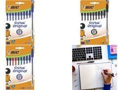 BIC Kugelschreiber Cristal Original transparent, Schreibfarbe: farbsortiert, 10 St. (516354)