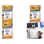 BIC Kugelschreiber Cristal Original transparent, Schreibfarbe: farbsortiert, 10 St. (516354)