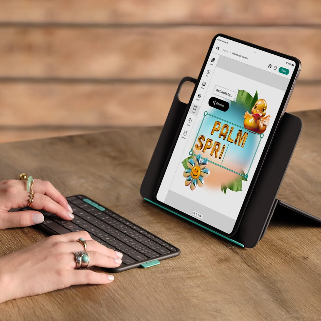 Logitech Flip Folio Tastatur und Foliohülle 11" Graphite