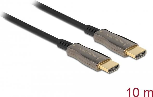 Delock - Highspeed HDMI-Kabel - HDMI männlich bis HDMI männlich - 10,0m - Glasfaser - Schwarz - Active Optical Cable (AOC), unterstützt 8K 60 Hz (7680 x 4320) (84034)
