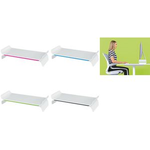 LEITZ Monitorständer Ergo WOW, aus Kunststoff, weiß/grün passend für Bildschirm bis 68,58 cm (27"), bei Nichtgebrauch - 1 Stück (6504-00-54)