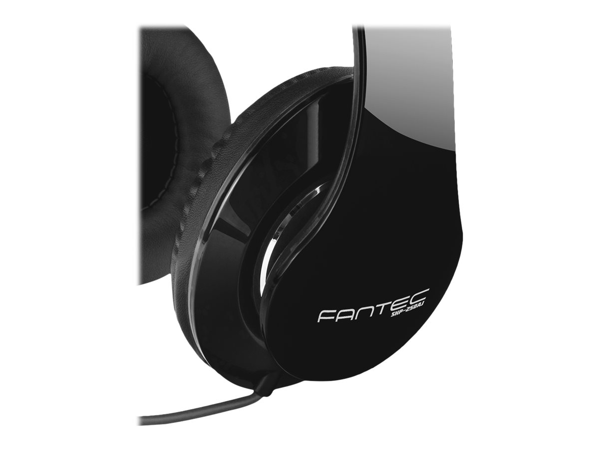 FANTEC SHP-250AJ Stereo-Kopfhörer Kabelgebunden 3,5 mm Klinke Schwarz/Schwarz