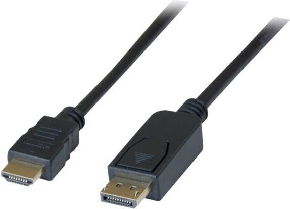 DisplayPort 1.2 auf HDMI 1.4 Adapterkabel, DisplayPort St. / HDMI St. A, 2,0 m, schwarz Dieses Kabel verfügt über einen Displayport-Anschluss und ist besonders geeignet für Laptops. (128421)