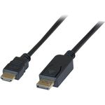 DisplayPort 1.2 auf HDMI 1.4 Adapterkabel, DisplayPort St. / HDMI St. A, 2,0 m, schwarz Dieses Kabel verfügt über einen Displayport-Anschluss und ist besonders geeignet für Laptops. (128421)
