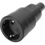 BACHMANN Vollgummikupplung CEE7/3 Vollgmmi IP44 VDE, Knickschutz montierbar, schwarz (BM0028127)