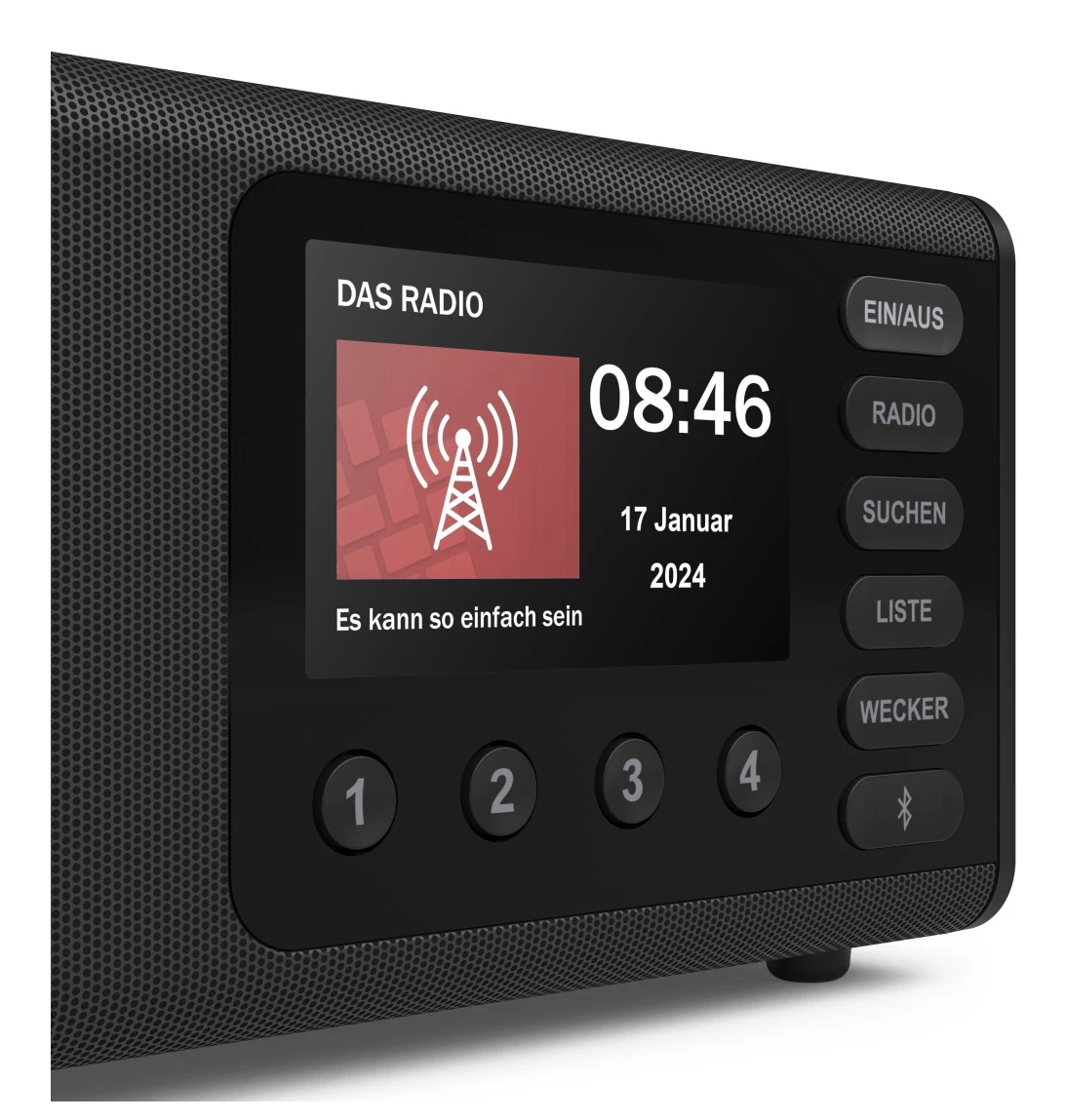 Hama DR1001 Digitalradio DAB/DAB+/FM Bluetooth RX Radiowecker Schwarz
