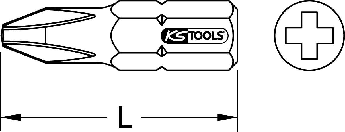 KS TOOLS 1/4\" TORSIONpower Bit, 25mm, PH2 (918.3110)