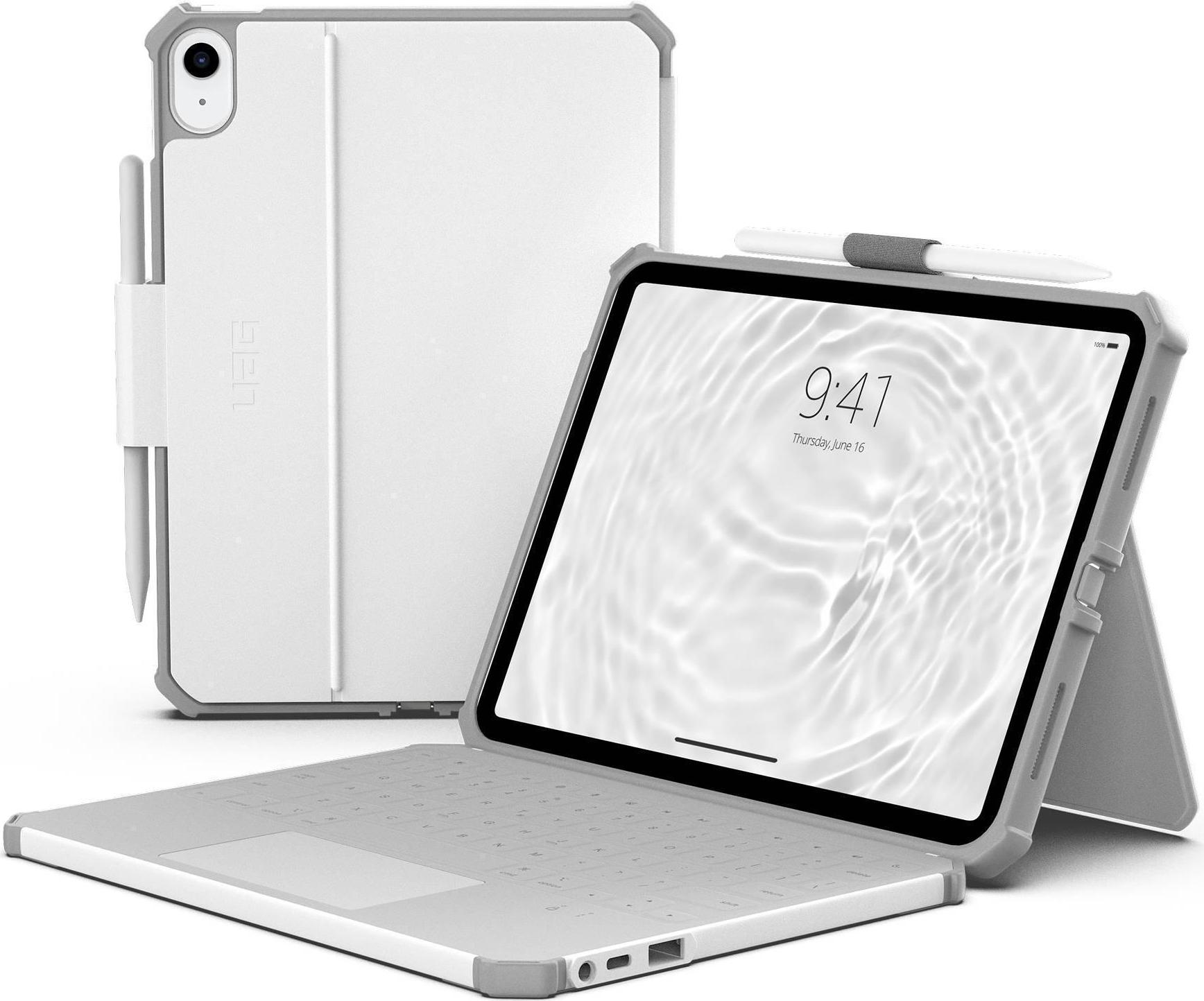 UAG Urban Armor Gear Healthcare Rugged USB-C Keyboard Case mit Trackpad | Apple iPad 11“ (2025) / iPad 10,9“ (2022) / iPad Air 11" (2026 - 2024) | weiß/grau | bulk | 1K4006B14130 (1K4006B14130)