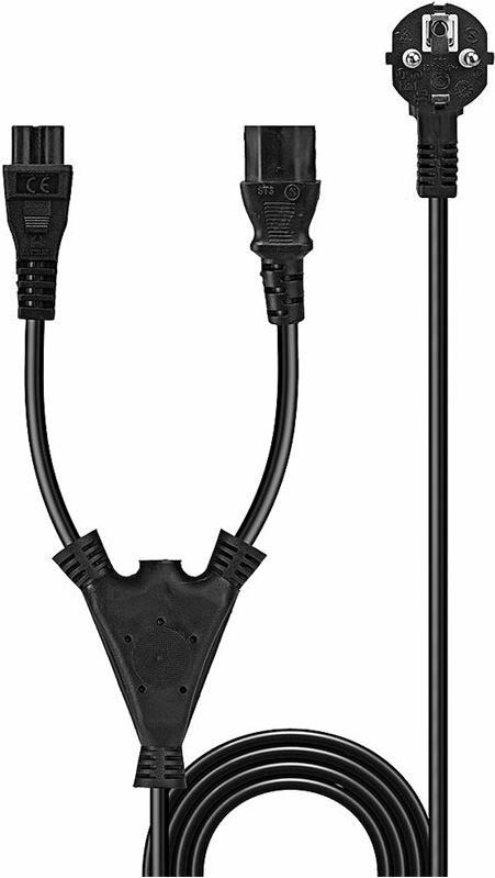 Lindy 30047 Stromkabel 2 m CEE 7/7 auf C13 und C5 Schwarz
