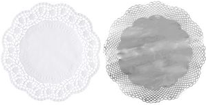 PAPSTAR Tortenspitze, rund, Durchmesser: 300 mm, weiß geprägtes Spitzenpapier, 40 g/qm, - 1 Stück (18270)