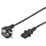 Wentronic Netzkabel Typ F/Stecker - IEC/Buchse schwarz 5,0 m abgewinkelt (51320)