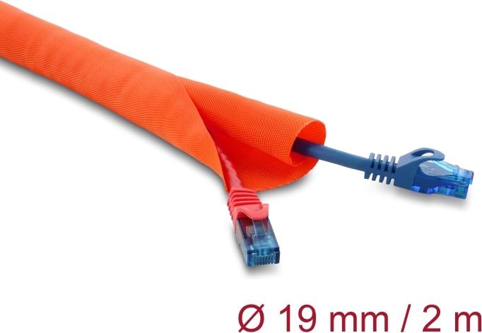 Delock Kabelschutzschlauch selbstschließend 2 m x 19 mm orange (19019)