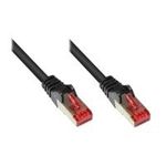 RNS® Patchkabel mit Rastnasenschutz, Cat. 6, S/FTP, PiMF, PVC, 250MHz, schwarz, 0,15m, Good Connections (8060-002S)