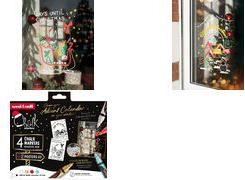 uni-ball Kreidemarker Chalk marker, 4er Weihnachtsbox TRADI farbig sortiert, Rundspitze, Strichstärke: 1,8 mm (CF CHALK/4 009)