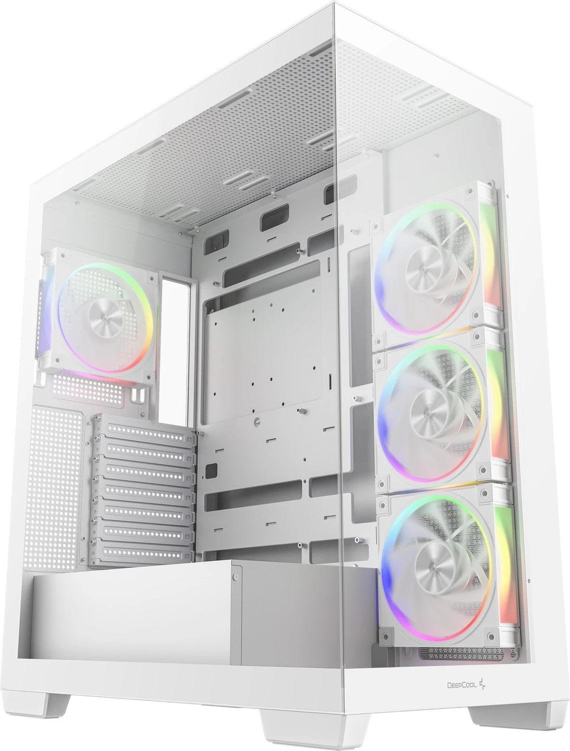 DeepCool CG580 4F V2 Midi-Tower PC-Gehäuse Weiß ATX Gaming mit 4 ARGB-Lüftern (R-CG580-WHADA4-G-2)