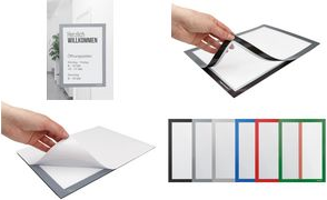 magnetoplan Inforahmen magnetofix, DIN A4, grau aufklappbarer, doppelseitiger Inforahmen, selbstklebend, - 1 Stück (1131901)