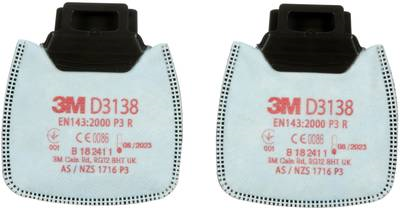 3M Secure Click Partikelfilter P3 R mit Aktivkohle D3138 2 St. (D3138)