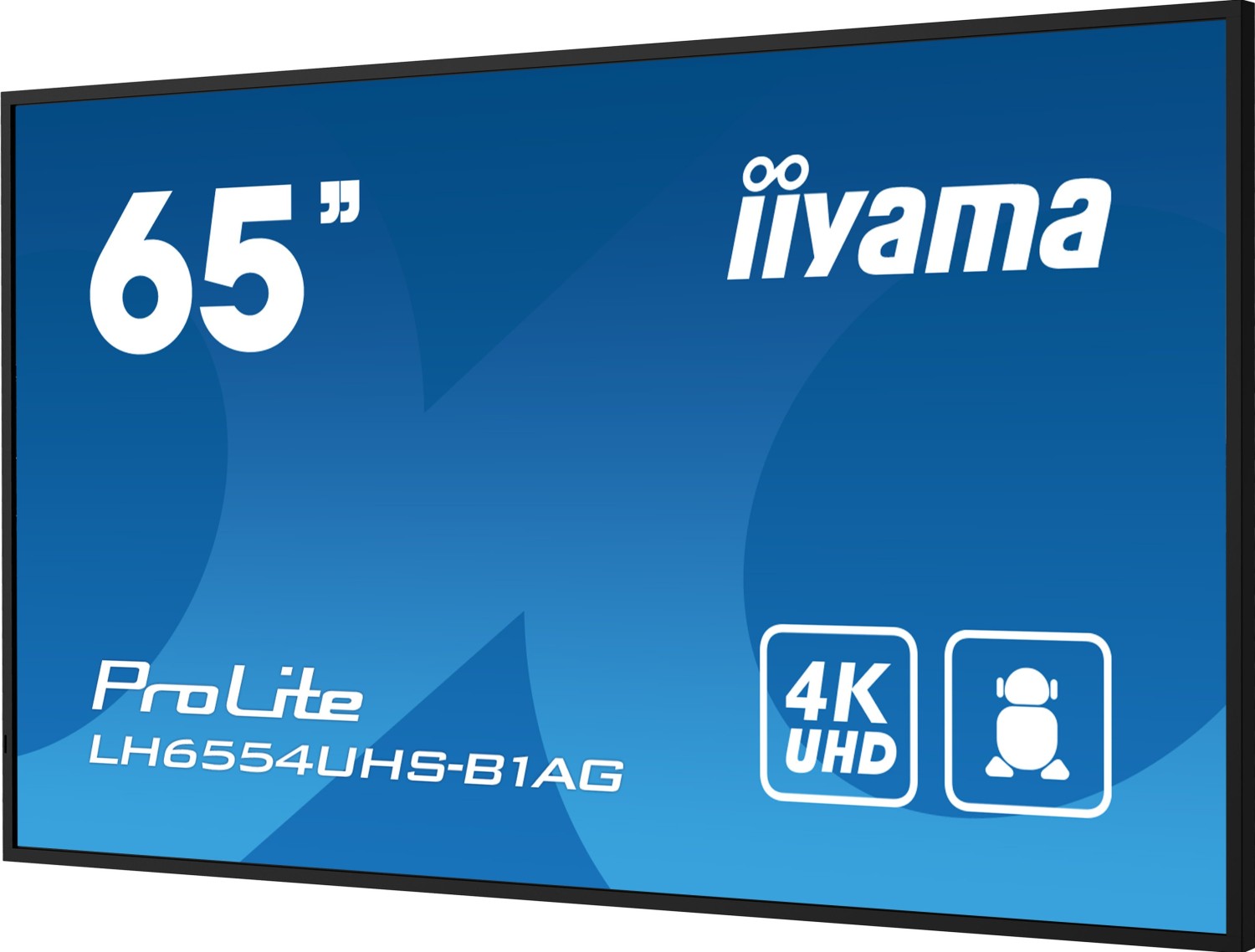 Iiyama ProLite LH6554UHS-B1AG, 164cm (64.6"), schwarz TFT Monitor, 16:9, 164cm (64.6"), Auflösung: 3840x2160 Pixel, VESA Mount, 8ms, Helligkeit: 500cd, Blickwinkel: 178/178°(H/V), Kontrast: 1200:1, Anschluß: USB, WLAN, Audio, DVI, VGA, Display-Port, HDMI, inkl.: Kabel (HDMI), Netzteil, Netzkabel (EU, UK), Farbe: schwarz [Energieklasse G] (LH6554UHS-B1AG)