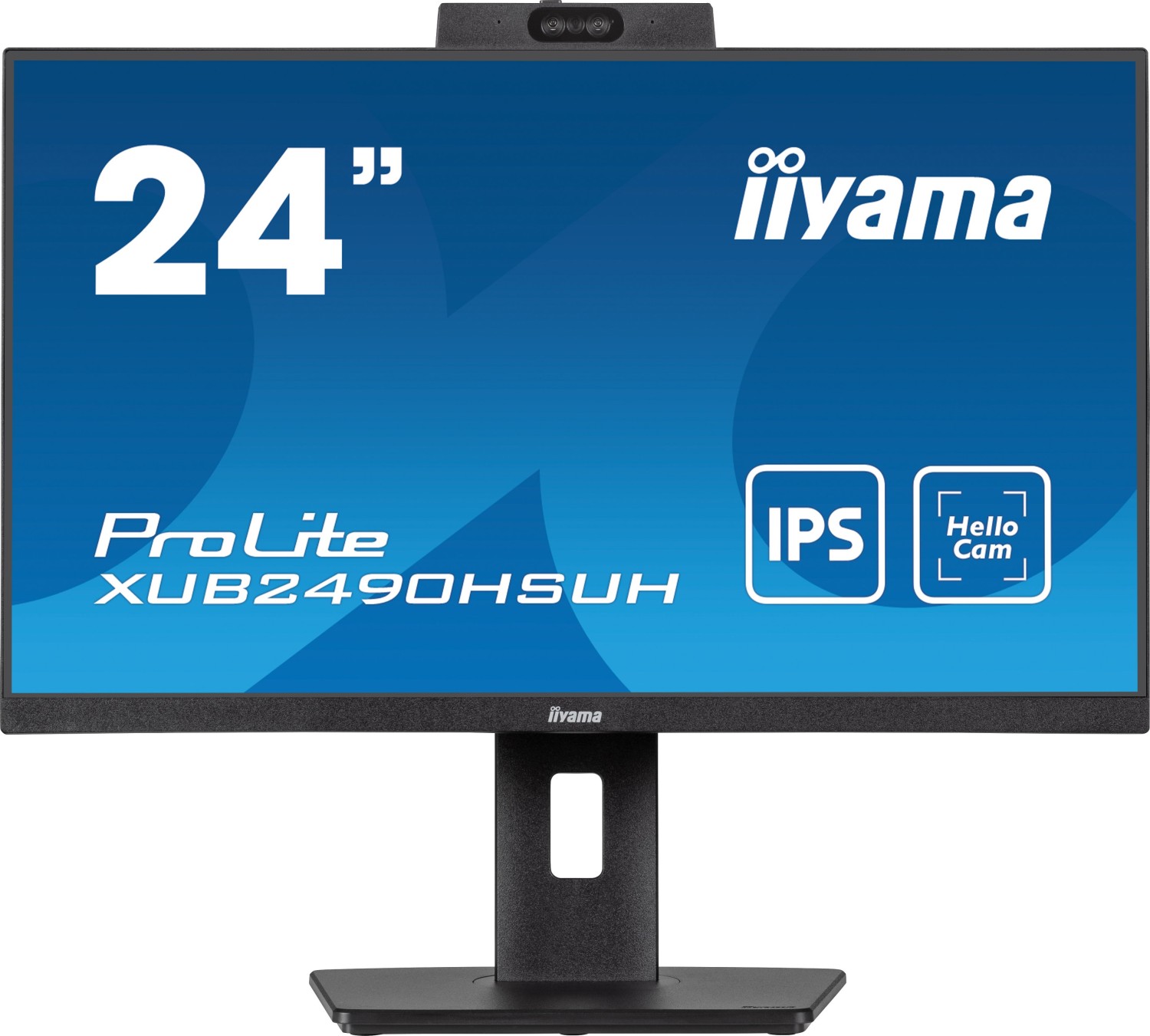 Iiyama ProLite XUB2490HSUH 23.8" Webcam 16:9 Full HD IPS Display schwarz 60.5cm (23.8"), 1920 x 1080 100Hz IPS, 4ms, DisplayPort, HDMI, VGA, Lautsprecher 2x 2W, Vesa 100x100 [Energieklasse D] (XUB2490HSUH-B1)