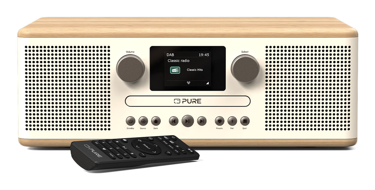 Pure Classic C-D6 Audiosystem 30 Watt Bluetooth DAB+ Cotton White, Oak