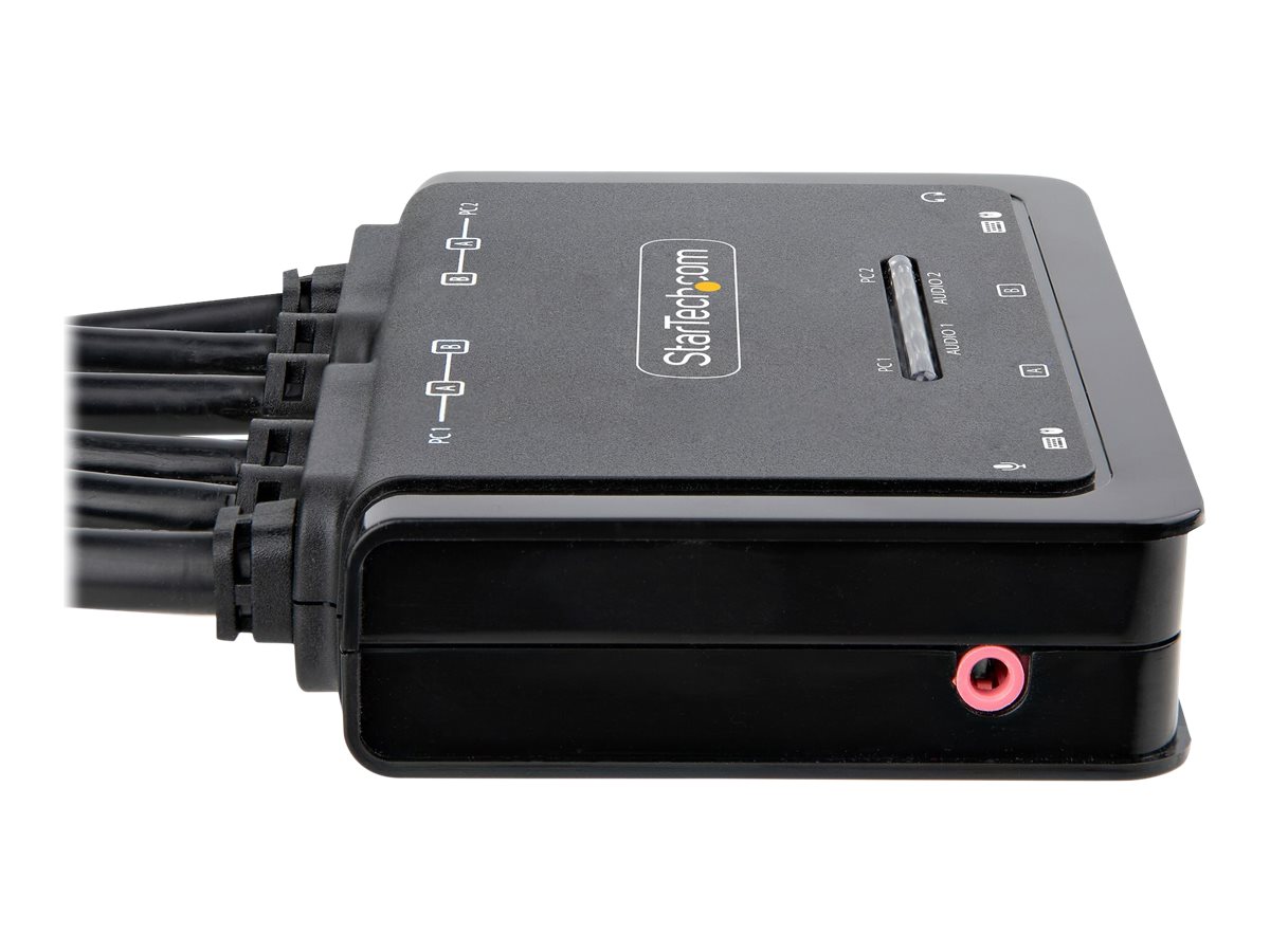 Startech 2-Port Dual Monitor HDMI KVM Switch 4K 60Hz Integrierte Kabel Schwarz