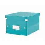 LEITZ Ablagebox Click & Store WOW, DIN A5, eisblau Hartpappe mit PP-Folie, Aufbau mittels Druckknöpfen, - 1 Stück (6043-00-51)