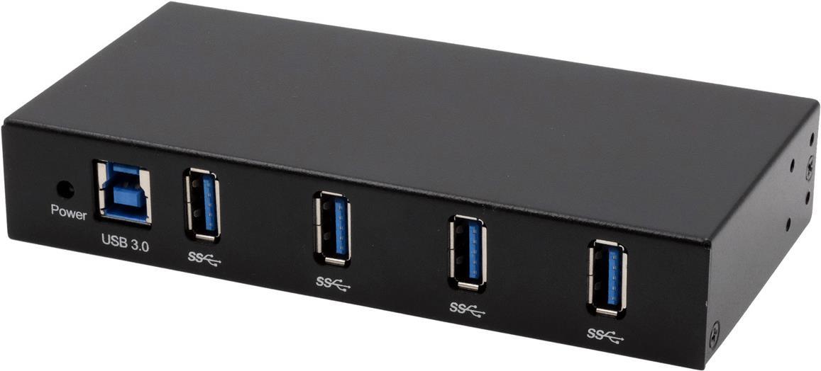 EXSYS EX-11234HMS Schnittstellen-Hub USB 3.2 Gen 1 (3.1 Gen 1) Type-B 5000 Mbit/s Schwarz (EX-11234HMS)
