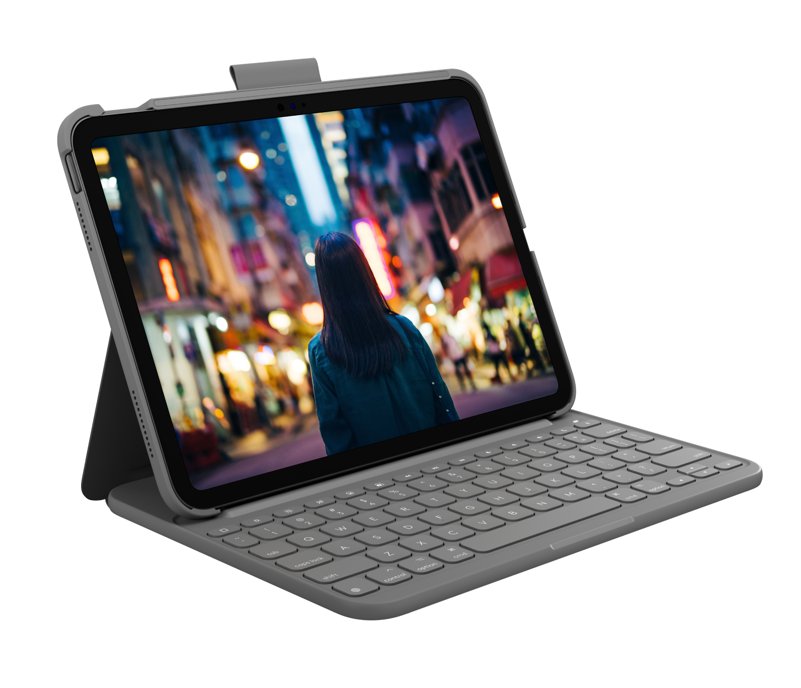 Logitech Slim Folio für iPad (10. Generation) 10,9" Tastatur-Case QWERTY Italienisch Bluetooth Oxford Grey