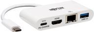 Eaton Tripp Lite USB C to HDMI Multiport Video Adapter Converter w/ USB-A Hub, USB-C PD Charging Port & Gigabit Ethernet Port, Thunderbolt 3 Compatible USB Type C to HDMI, USB Type-C (U444-06N-H4GU-C)