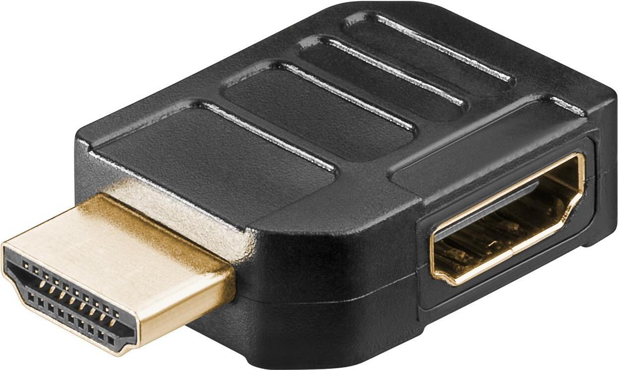 Goobay HDMI™-Winkeladapter 90° horizontal, 8K @ 60 Hz, vergoldet (65745)