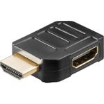 Goobay HDMI™-Winkeladapter 90° horizontal, 8K @ 60 Hz, vergoldet (65745)