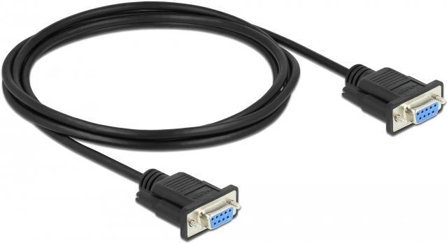 DELOCK Seriell Kabel RS-232 D-Sub9 Buchse zu Buchse Nullmodem mit schmalem Steckergehäuse 2 m